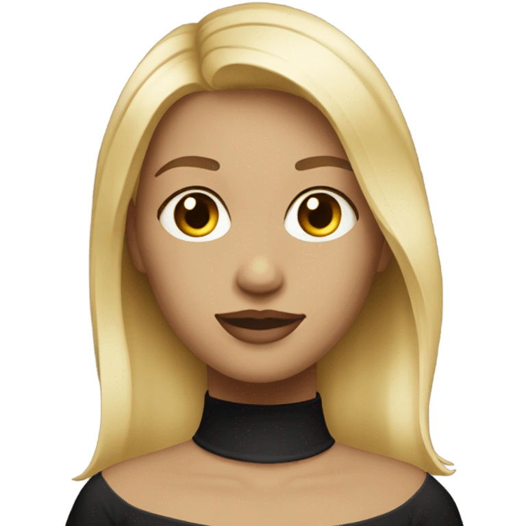 Blond female with medium length hair wearing  a black choker emoji