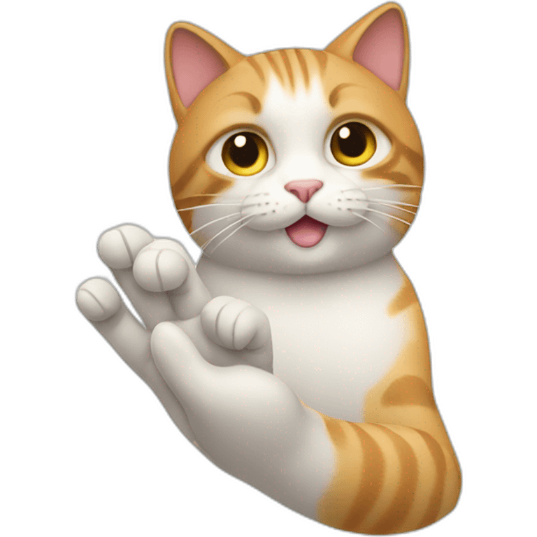 cat with hand emoji