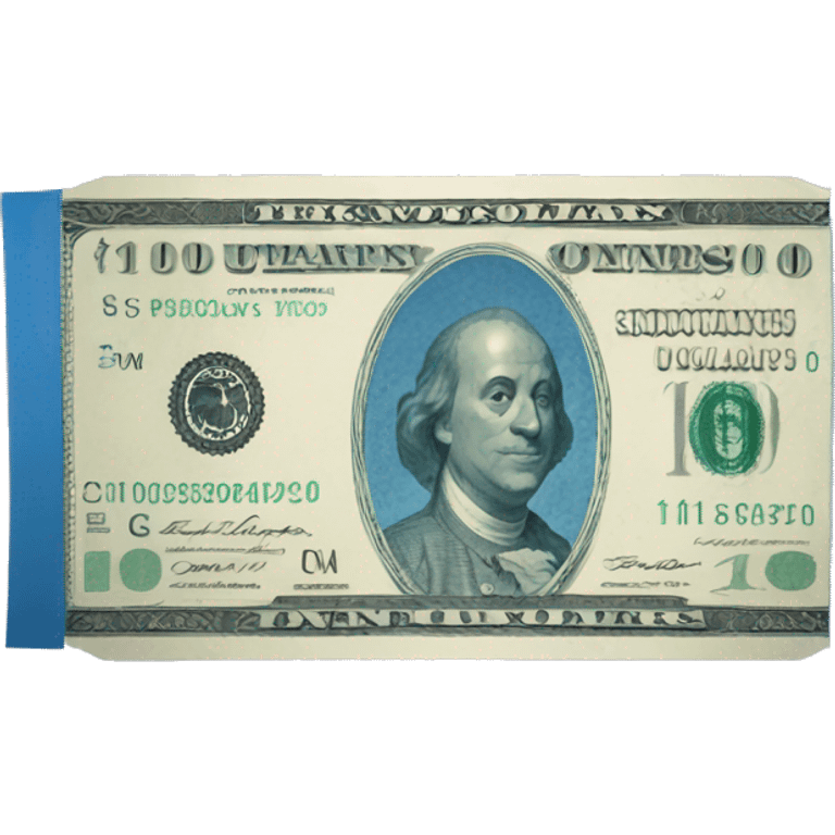 100 dollars, blue strip emoji