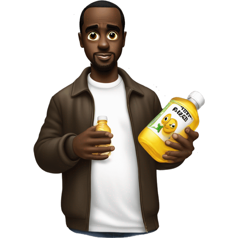 P Diddy with baby oil in his hands emoji