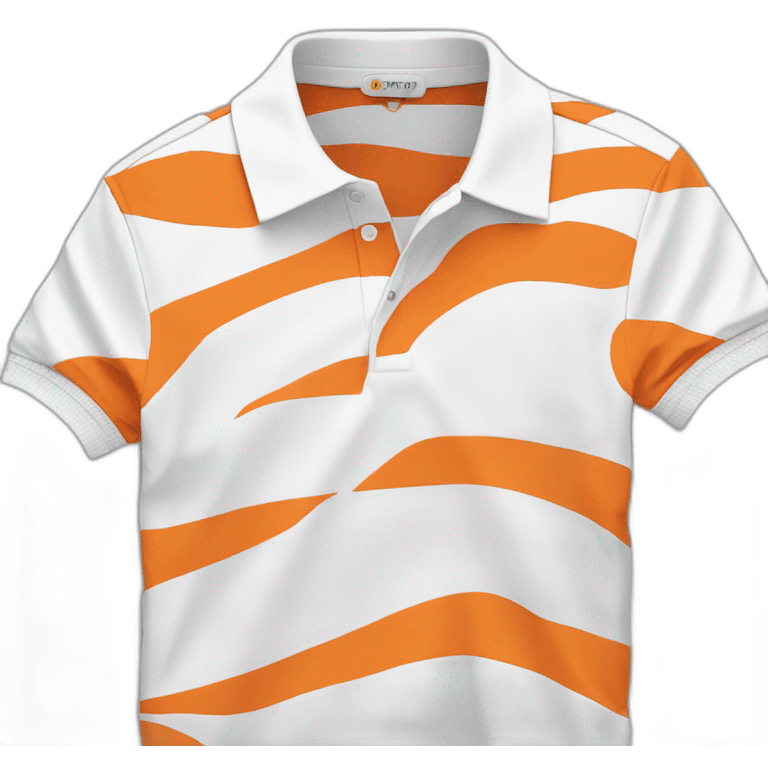 Polo shirt with bands orange and white emoji