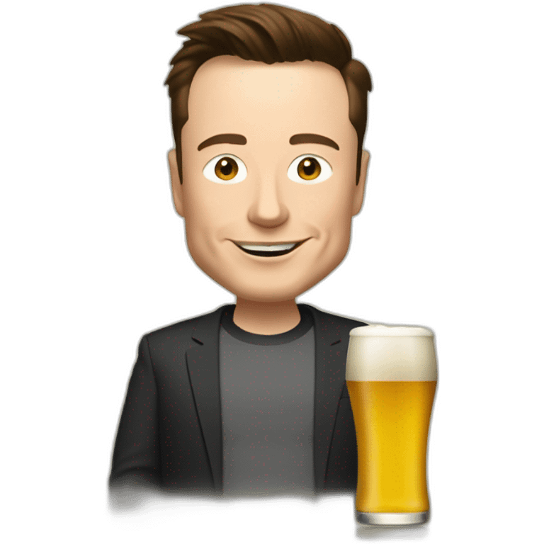 Elon musk buvant une bière emoji