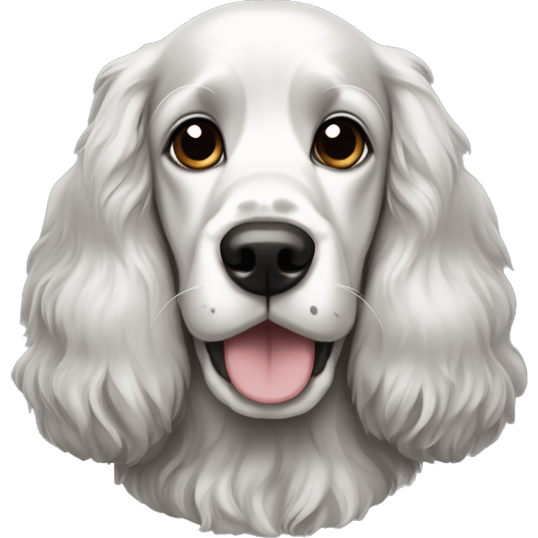 black and white cocker spaniel dog emoji