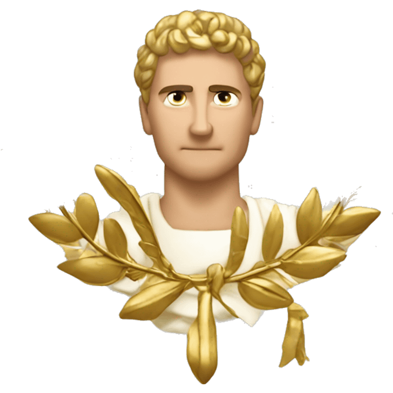 Gold laurel wreath with constantine the great's hea inthe middle emoji