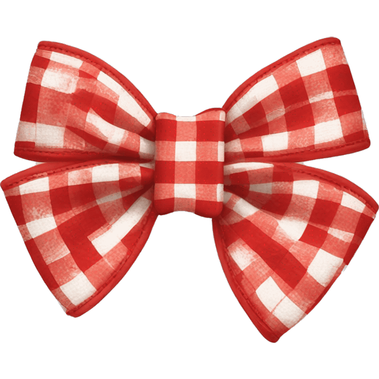 Red and white gingham hair bow  emoji