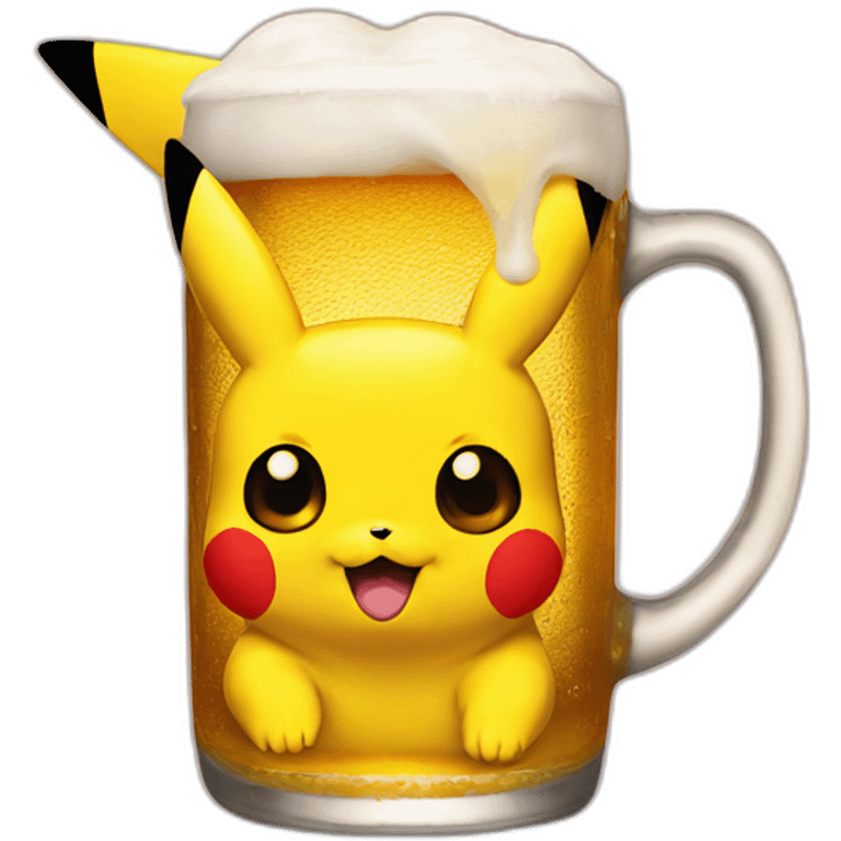 pikachu drink beer emoji