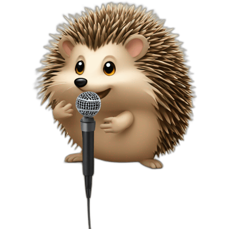 Hedgehog with a microphone emoji