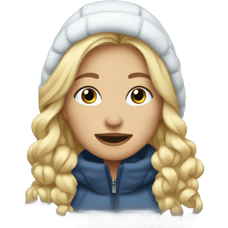 Blonde girl in snow emoji