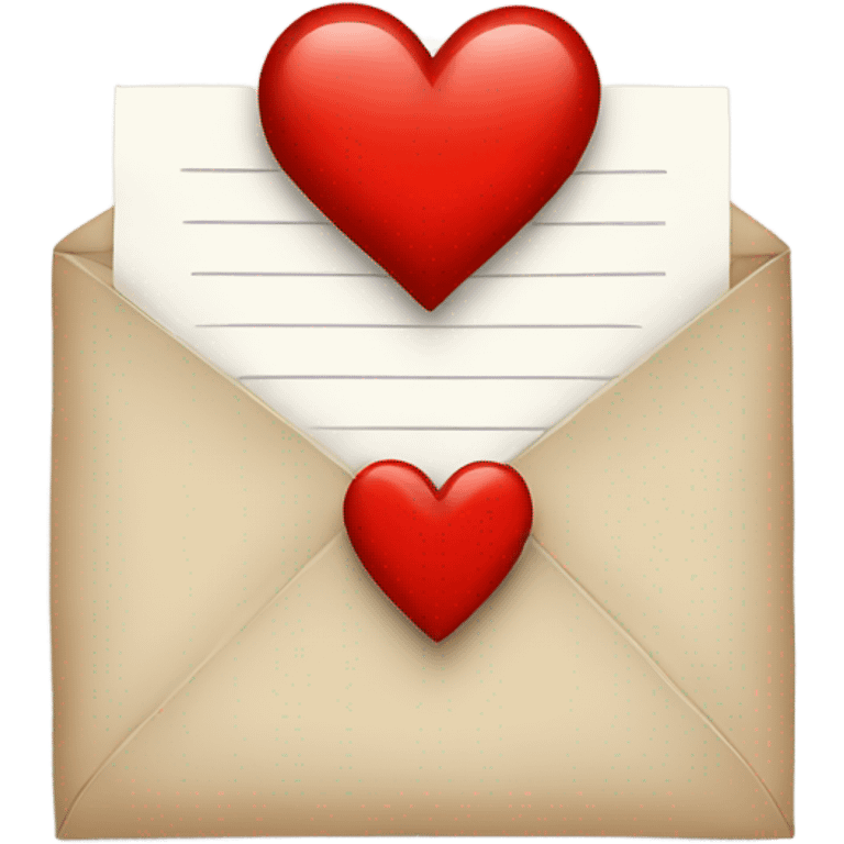 Letter with red heart  emoji