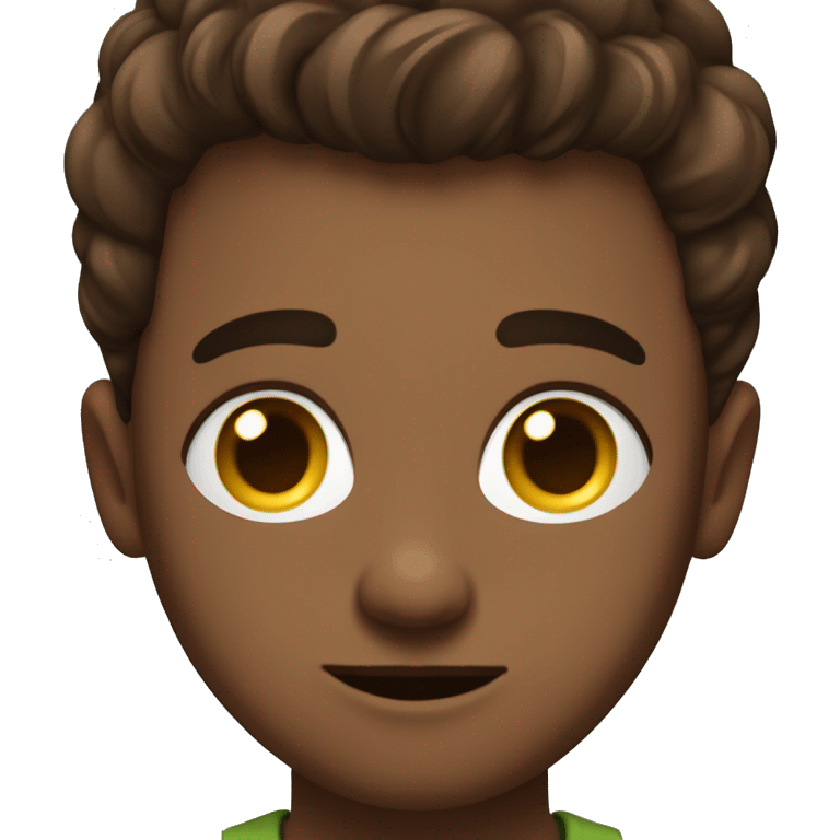 Garçon avec  brun  yeux marrons et cheveux courts emoji