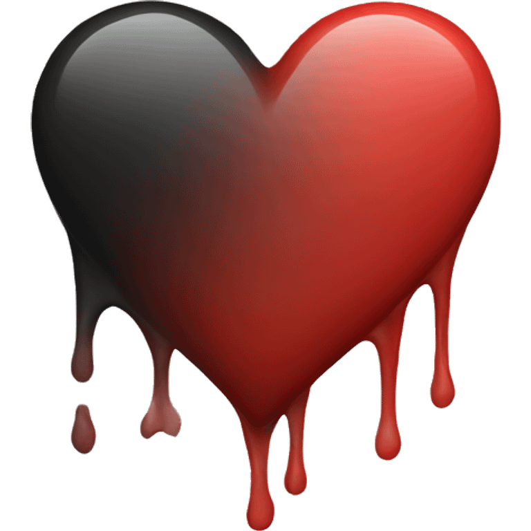 black and red faded heart emoji