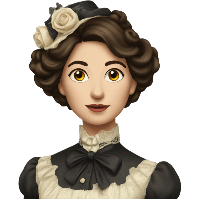 Brunette elegant Victorian woman emoji