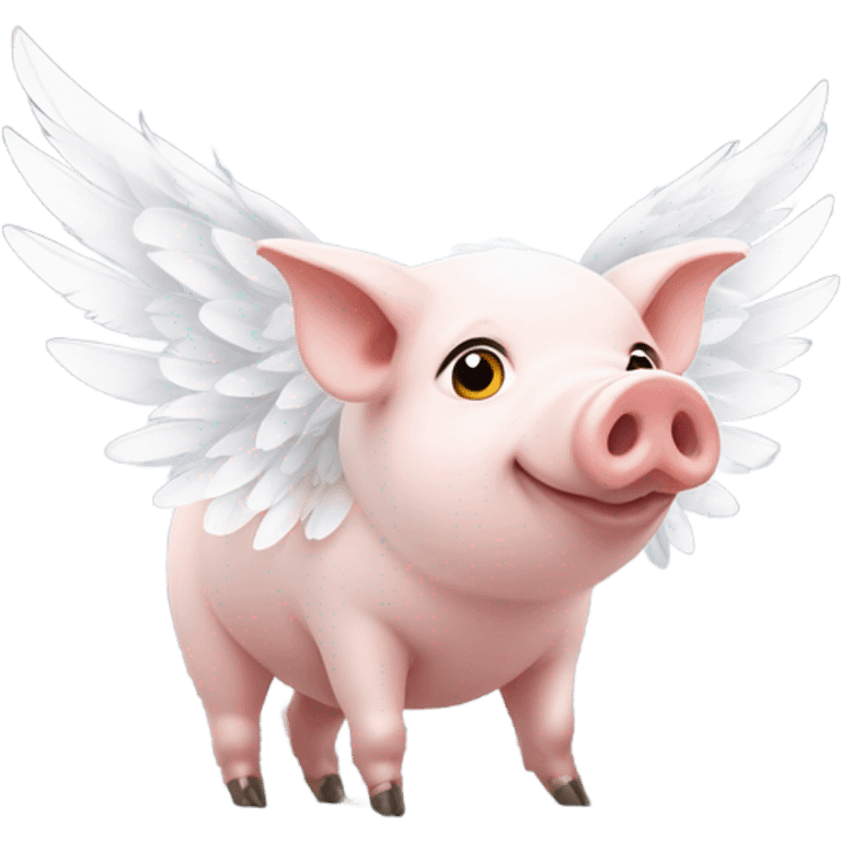 Pig with white wings emoji