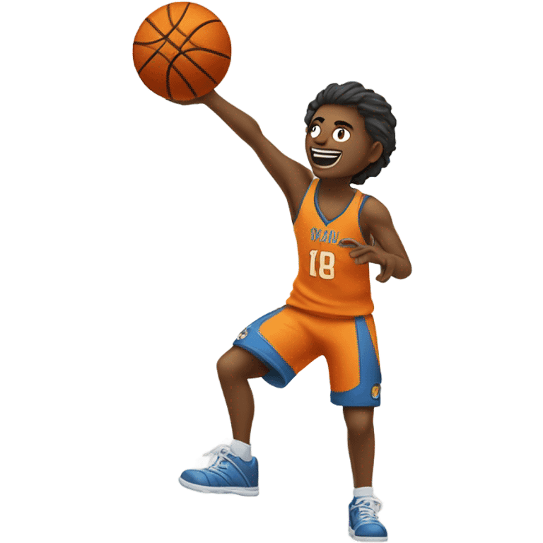 Shooting a basketball emoji