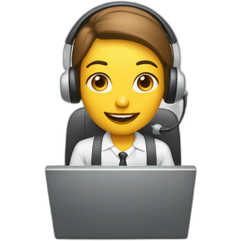 telemarketing attendant with a computer emoji