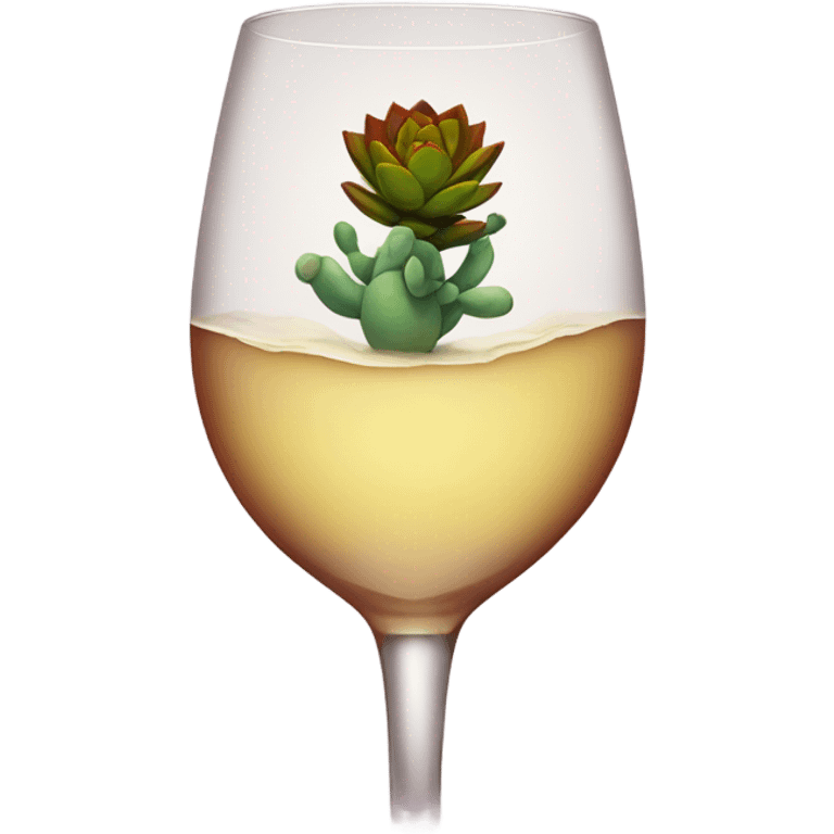 Succulent growing out of wine glass emoji