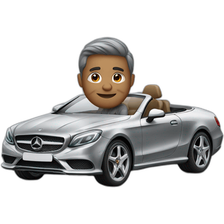 man sitting in silver merCedes car emoji