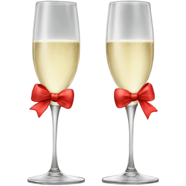 2 Champagne glasses with red bow  emoji