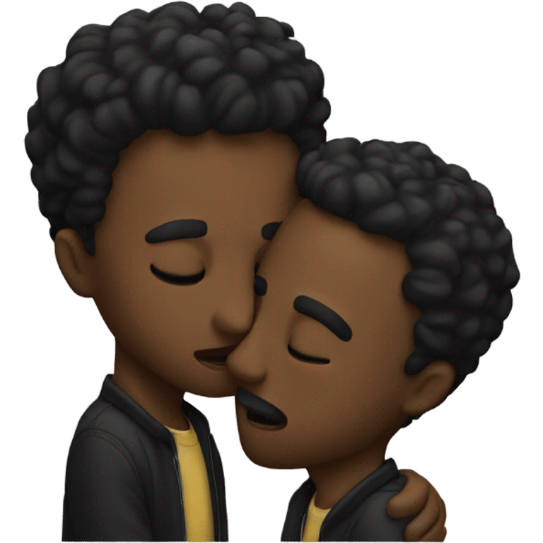 2 black guys kissing emoji