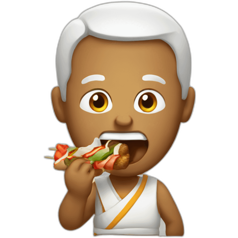 Budist eating kebab emoji