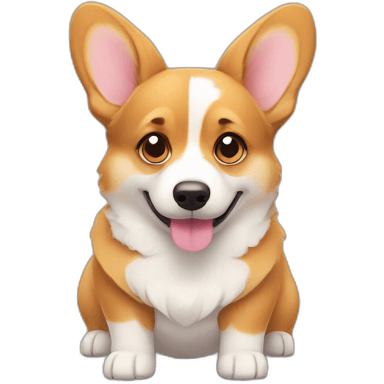 Corgi with heart-shaped eyes emoji