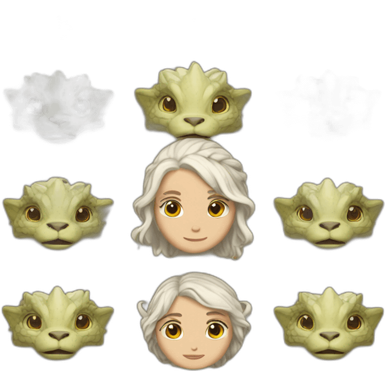 Daenerys Whith 3 dragons emoji