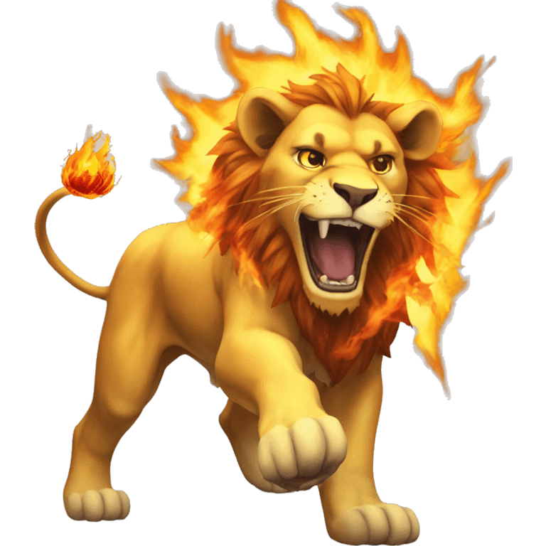 Lion on fire inspired by escanor from seven deadly sins emoji