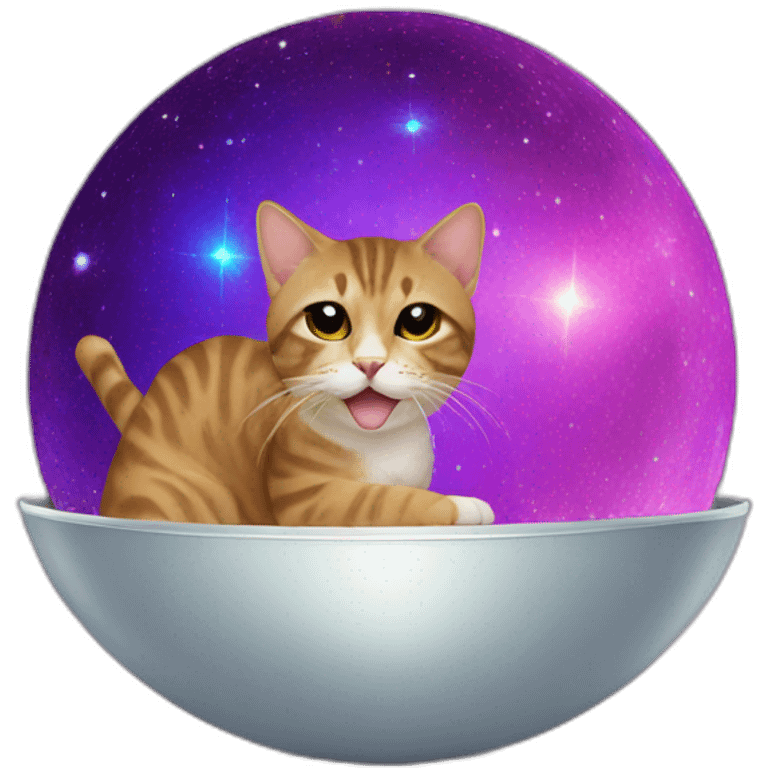 Cat on a disco bowl emoji