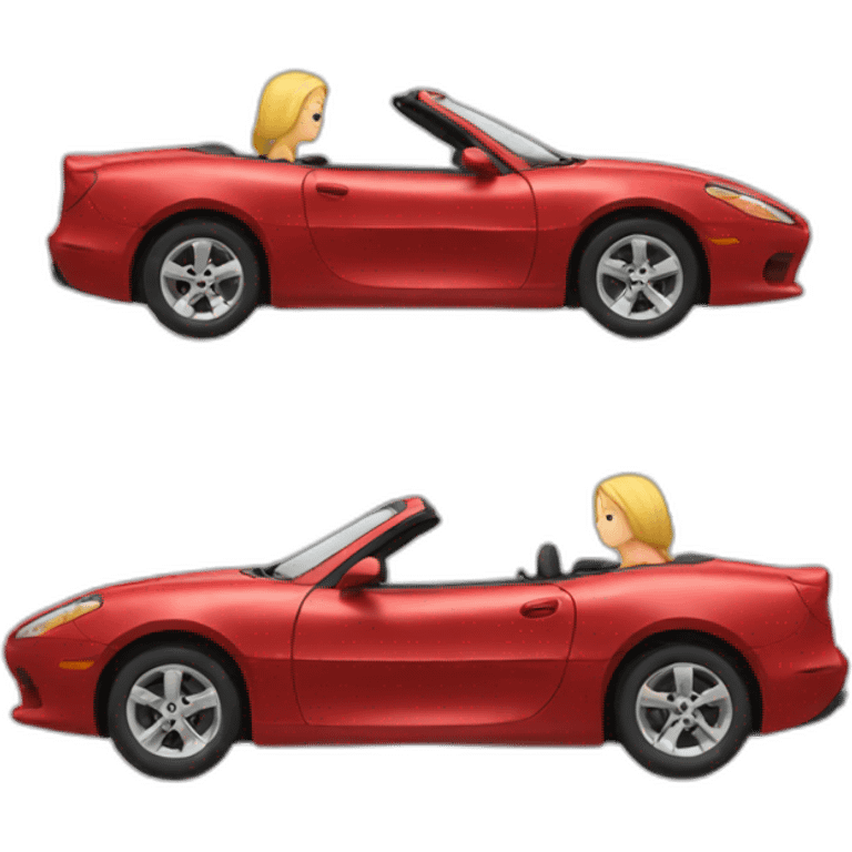 Red car with blonde girl emoji