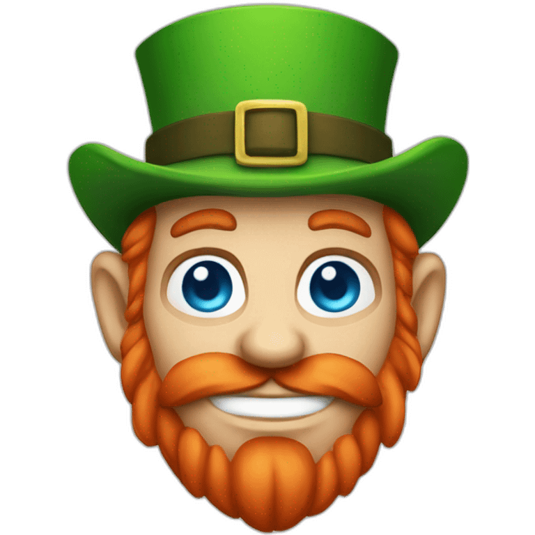 leprechaun with blue eyes, a red mowhawk and NO hat emoji