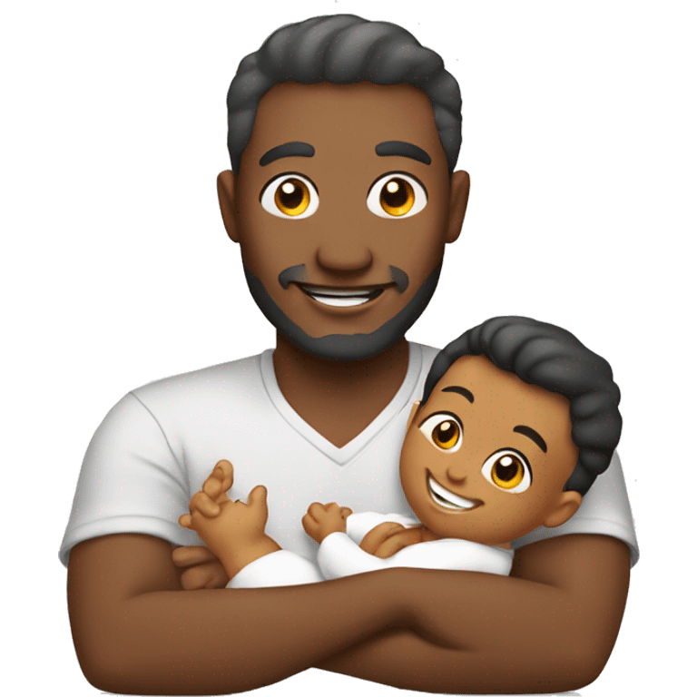 happy father with baby emoji