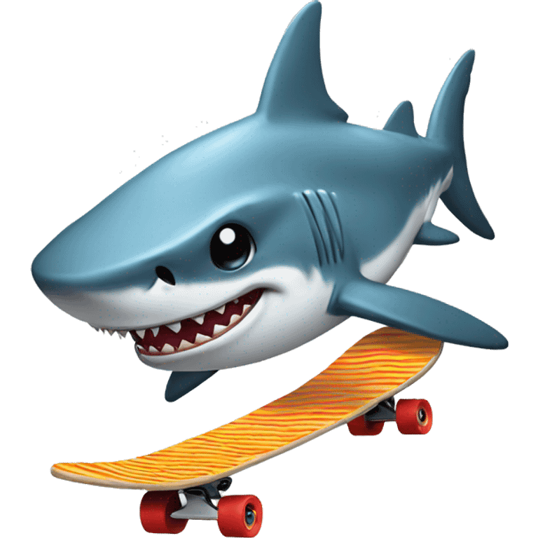 Shark on skateboard  emoji