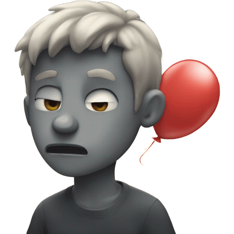 Sad boy blowing up a balloon  emoji