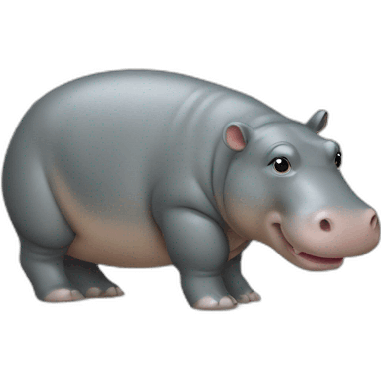 Un hippopotame sur un pate emoji