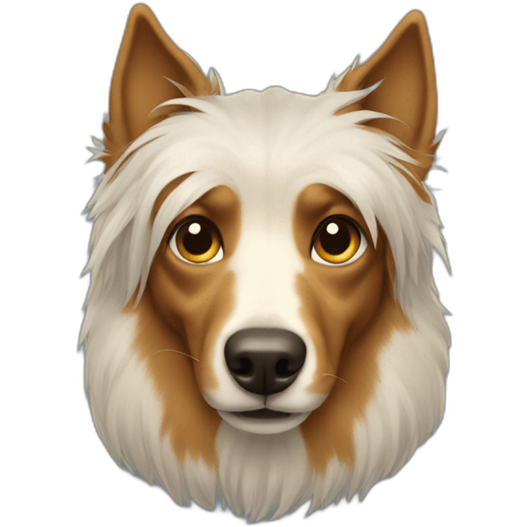 Old long haired kelpie dog emoji