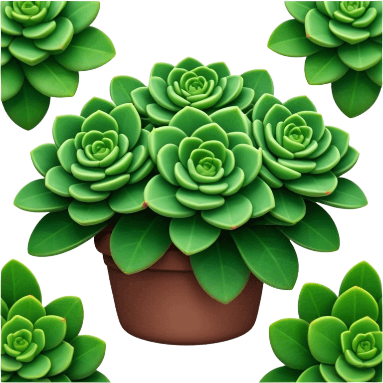 Cinematic Realistic Crassula Emoji, Compact and vibrant, with small, fleshy leaves arranged in thick, rounded clusters. The deep green hue of the leaves radiates calm, while their structured growth speaks of endurance. Soft glowing outline, capturing the essence of perseverance and tranquility in a crassula plant! emoji