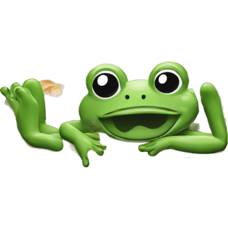 bakery with frog eating it emoji