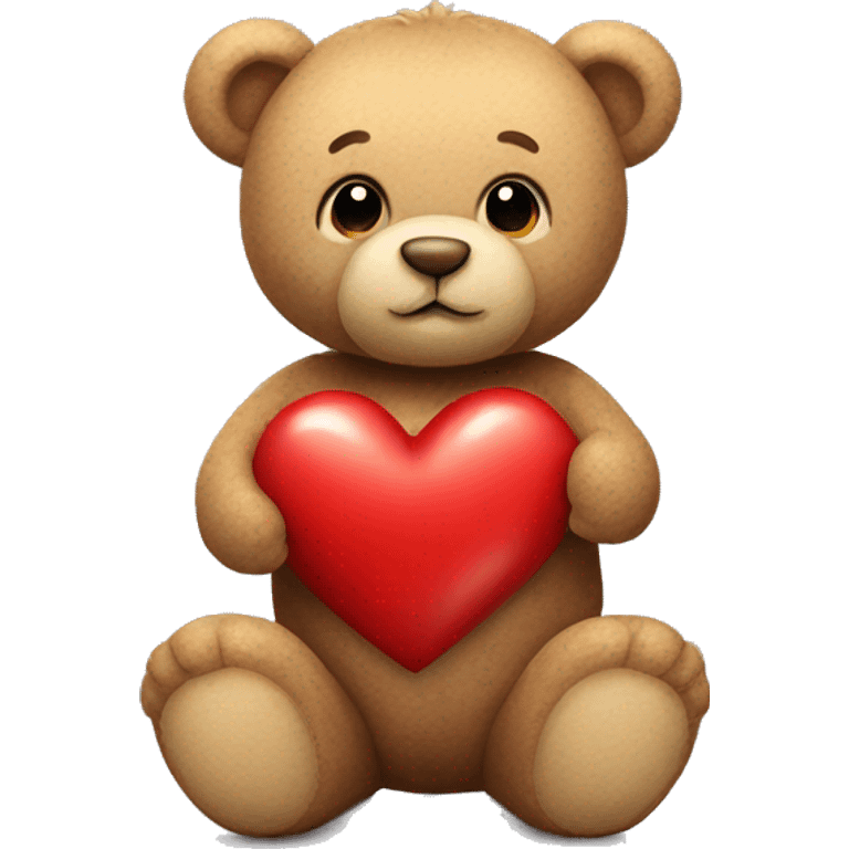 Teddy bear with red heart emoji