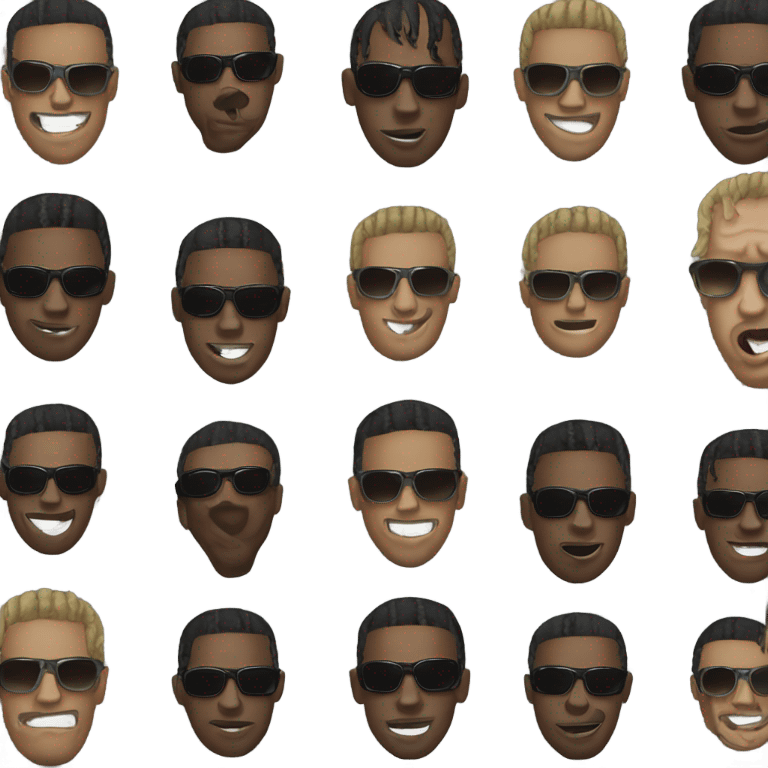 travis scott with grills and sunglasses emoji