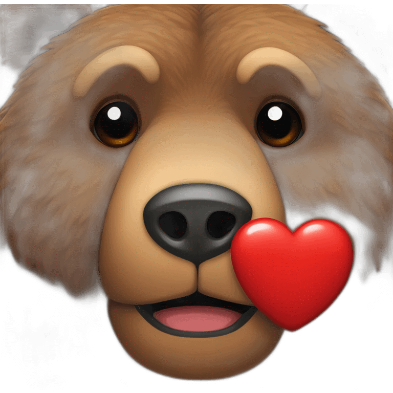 Brown bear with red heart for eyes emoji