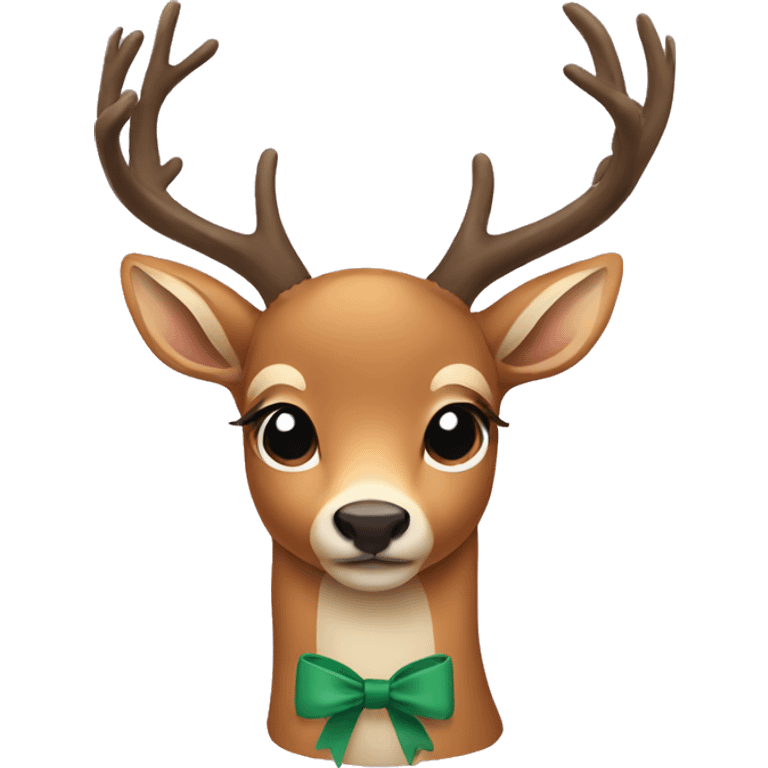 Deer wearing a bow emoji