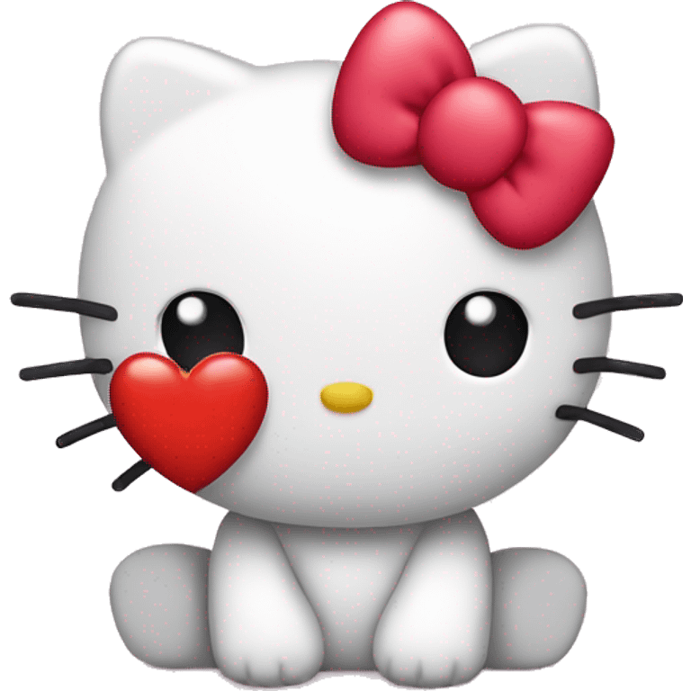 hello kitty with heart emoji