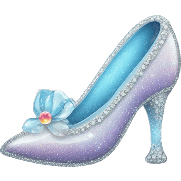 Cinderella glittery glass slipper  emoji