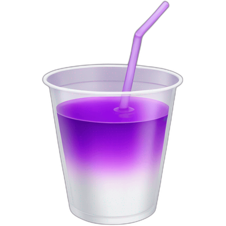 transparent mysterious purple drink in a plastic white cup emoji