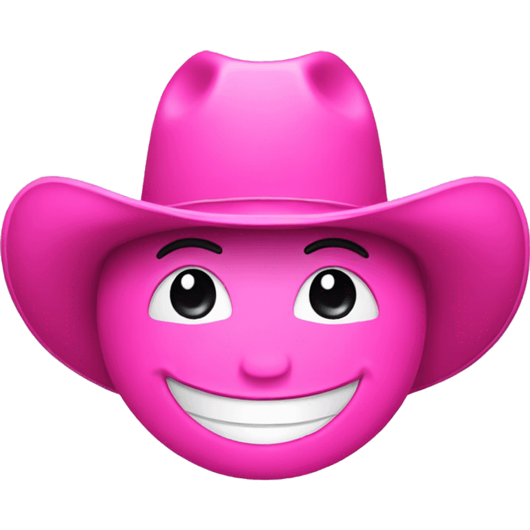 smiley face with a pink cowboy hat emoji