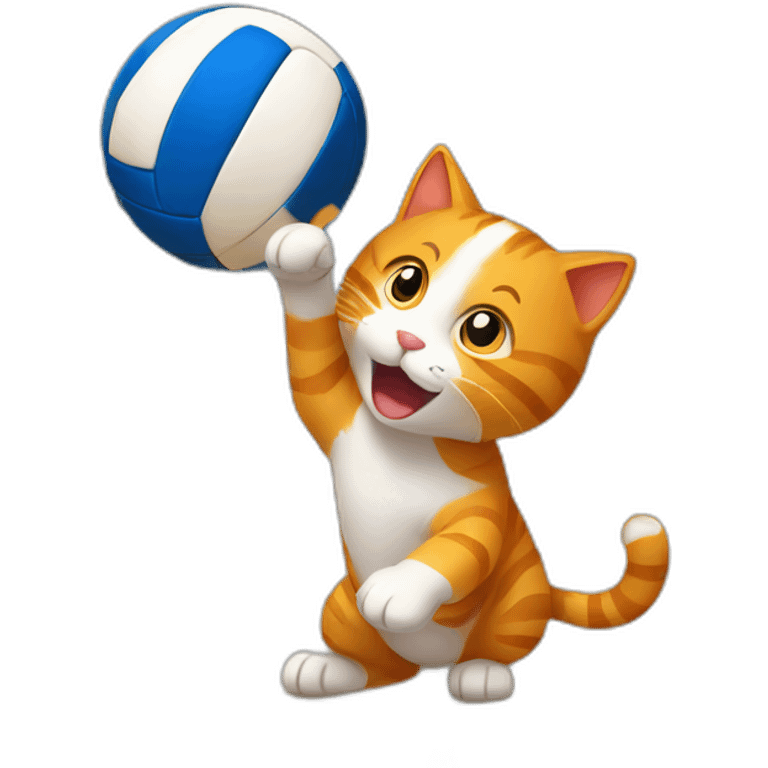 ginger-cat-volleyball-setting emoji