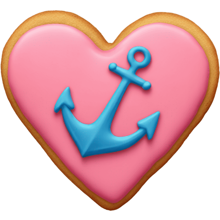 cookie heart with anchor emoji