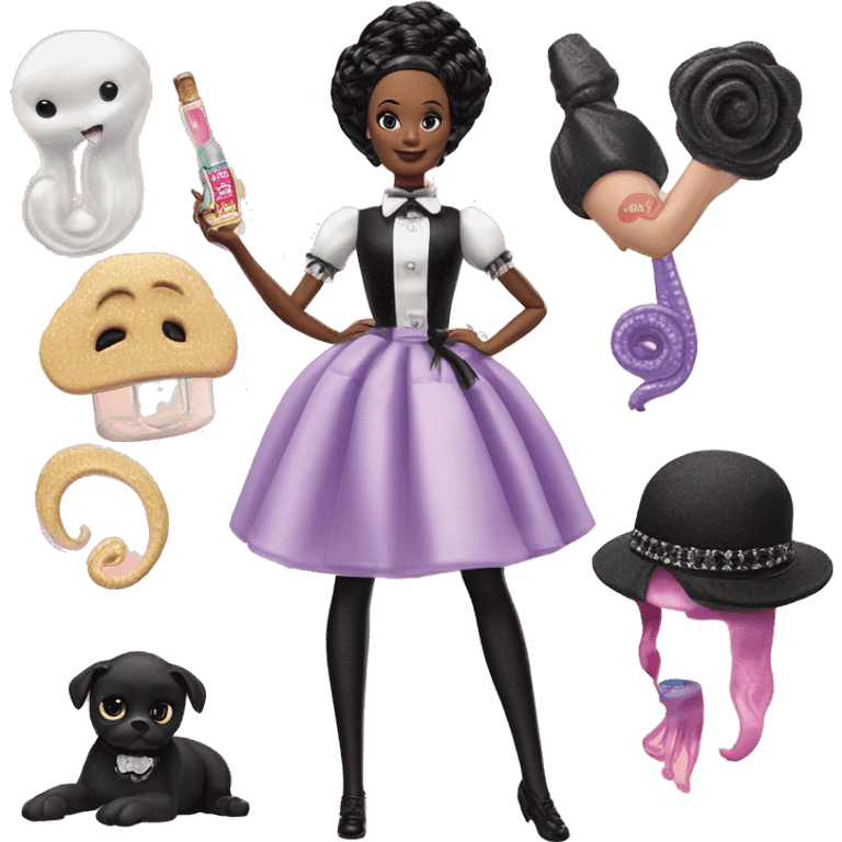 1915 Southern Belle Debut Barbie CC,Wednesday Addams,modeling, sparkling black octopus tails  emoji