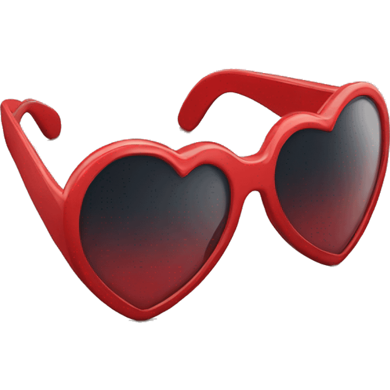 Red heart shaped sunglasses emoji