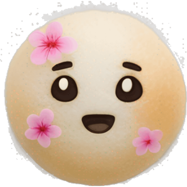 Sakura Mochi on a white plate emoji